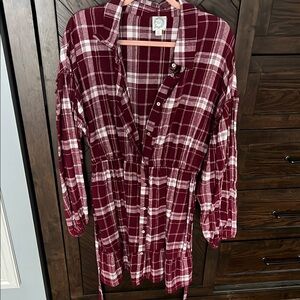 Plaid Button-Up Dress